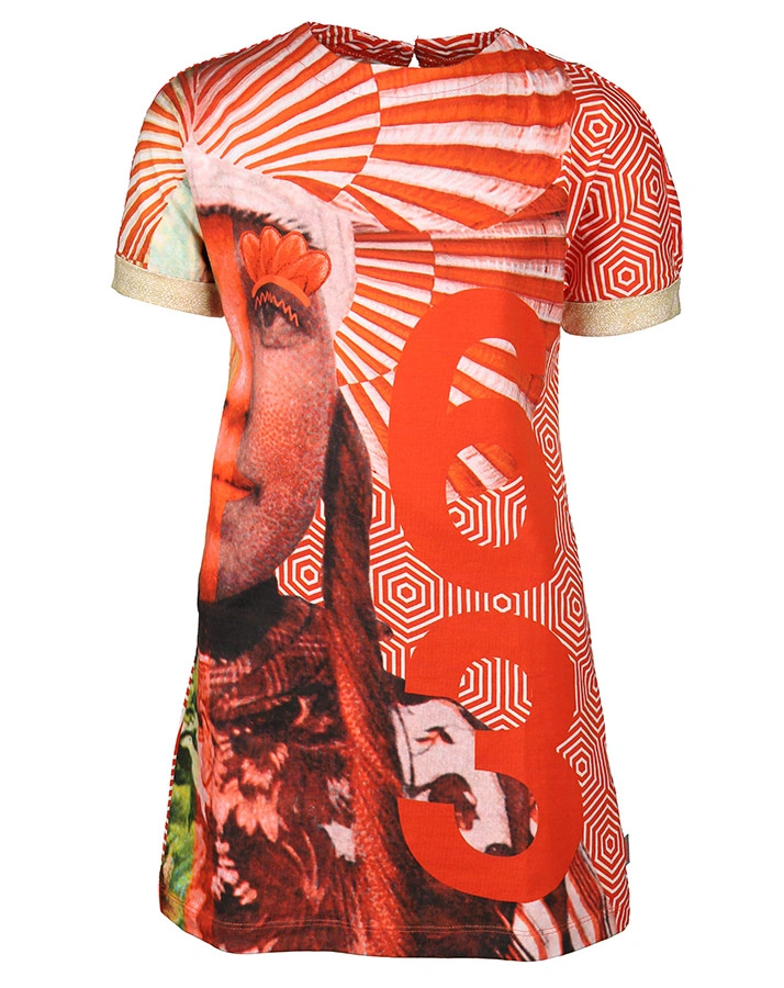 Kleid TRIEN mit Taschen in orangerot