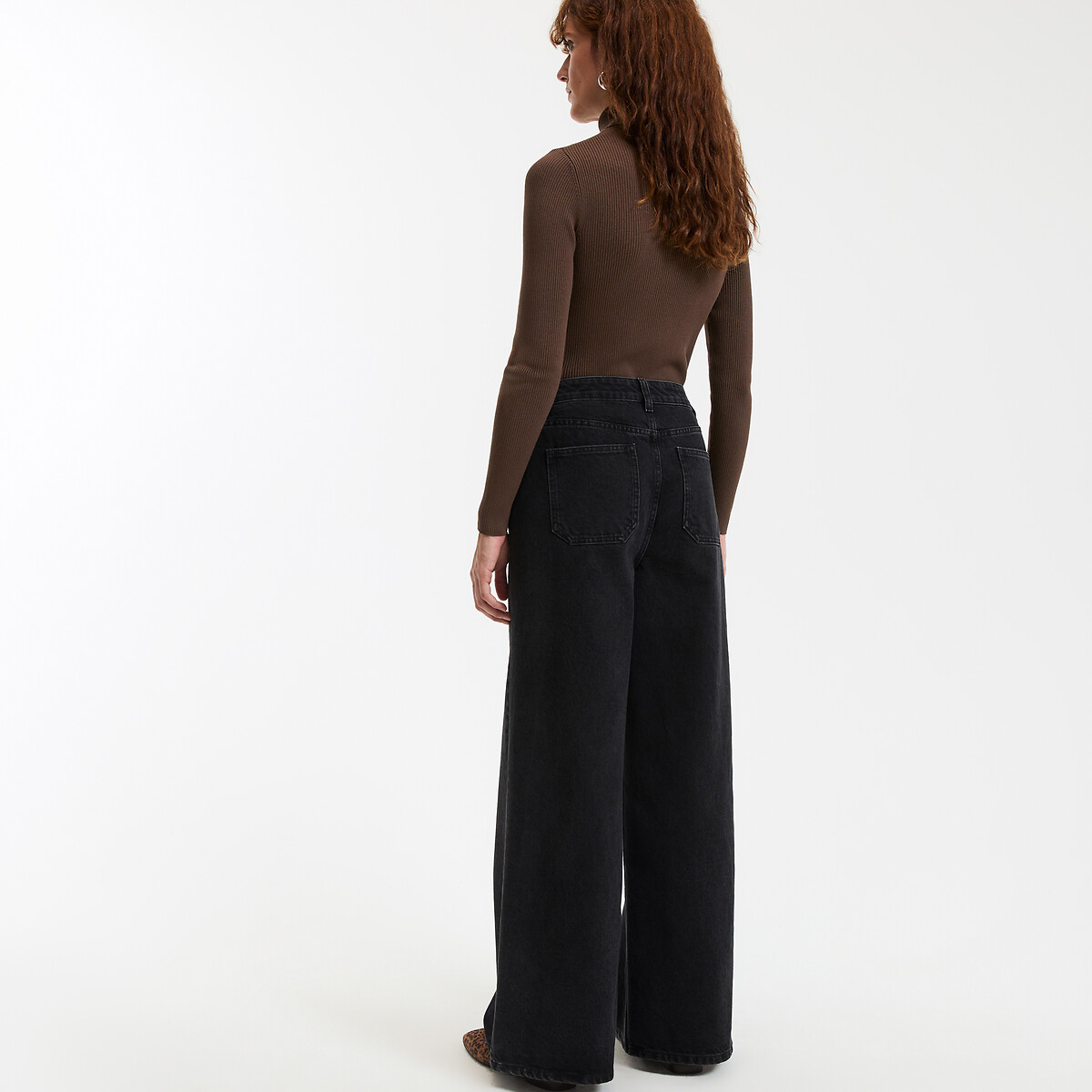 COLEÇÕES LA REDOUTE<br>Calças jeans extra grandes, cintura alta