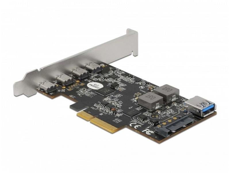 Delock PCI-Express-Karte 90059 USB 3.1 Gen2 - 4x USB-C PCIe-Schnittstellenkarte mit vier externen und einem Internen USB-Anschluss