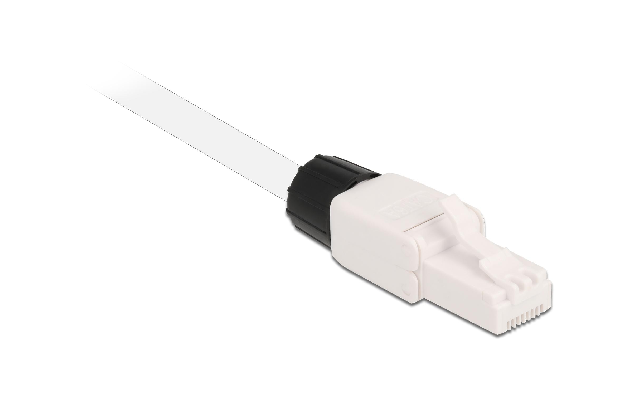 Stecker RJ45 Cat.6A UTP werkzeugfrei 1 Stück, WeissDelock RJ45 Stecker Cat.6A UTP werkzeugfrei