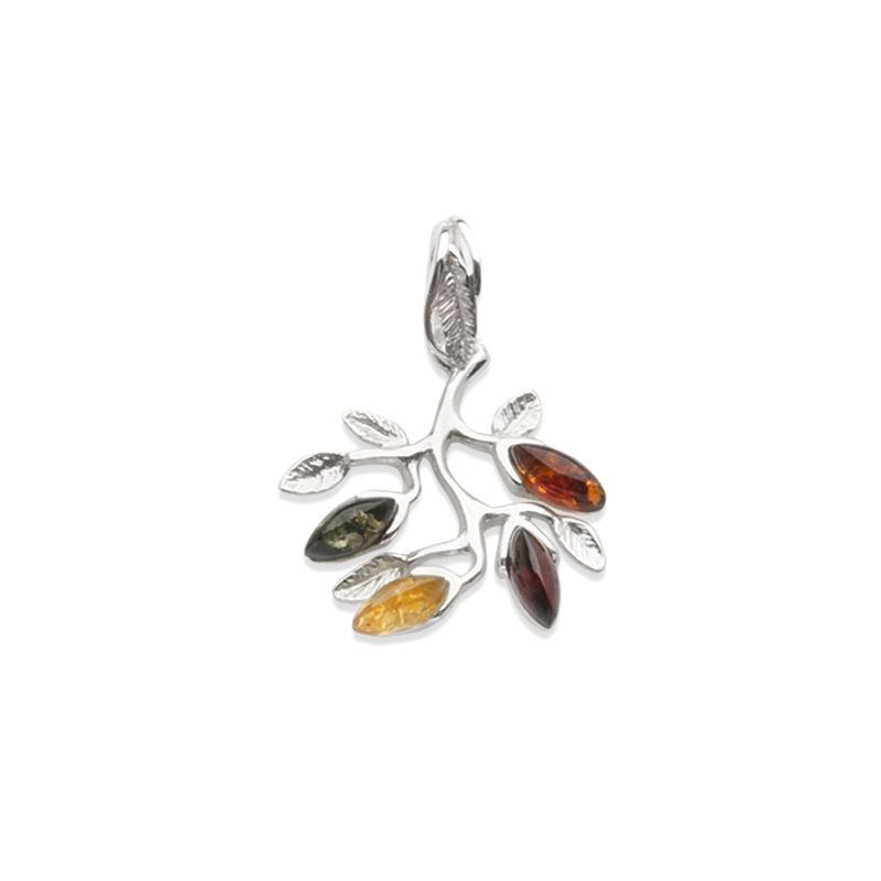 Pendentif argent 925 Ambre veritable de la mer Baltique