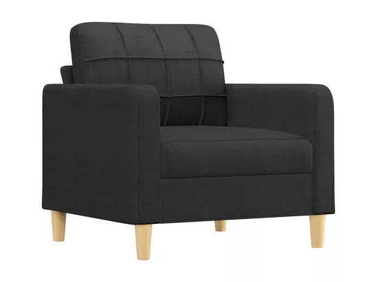 Ensemble de canapés 4 pièces avec coussins noir tissu