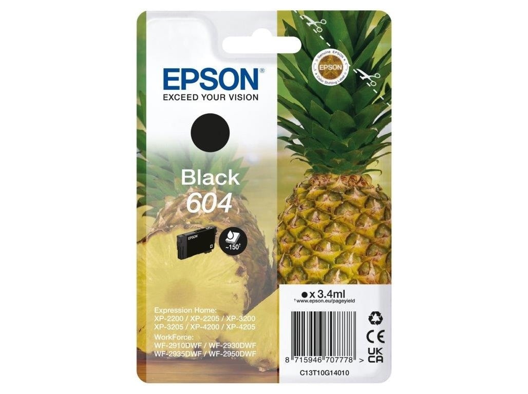 TINTEIRO ORIGINAL EPSON SINGLEPACK BLACK 604