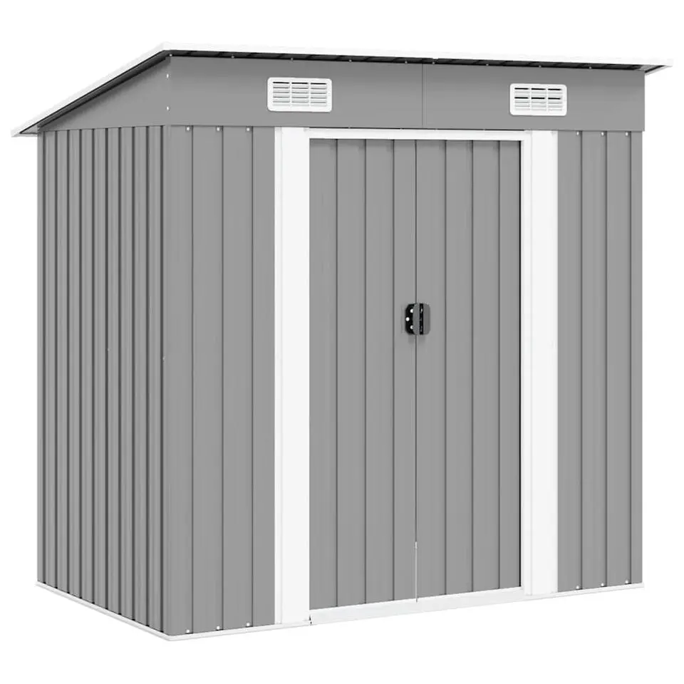 vidaXL - Tuinschuur - Grijs - Staal