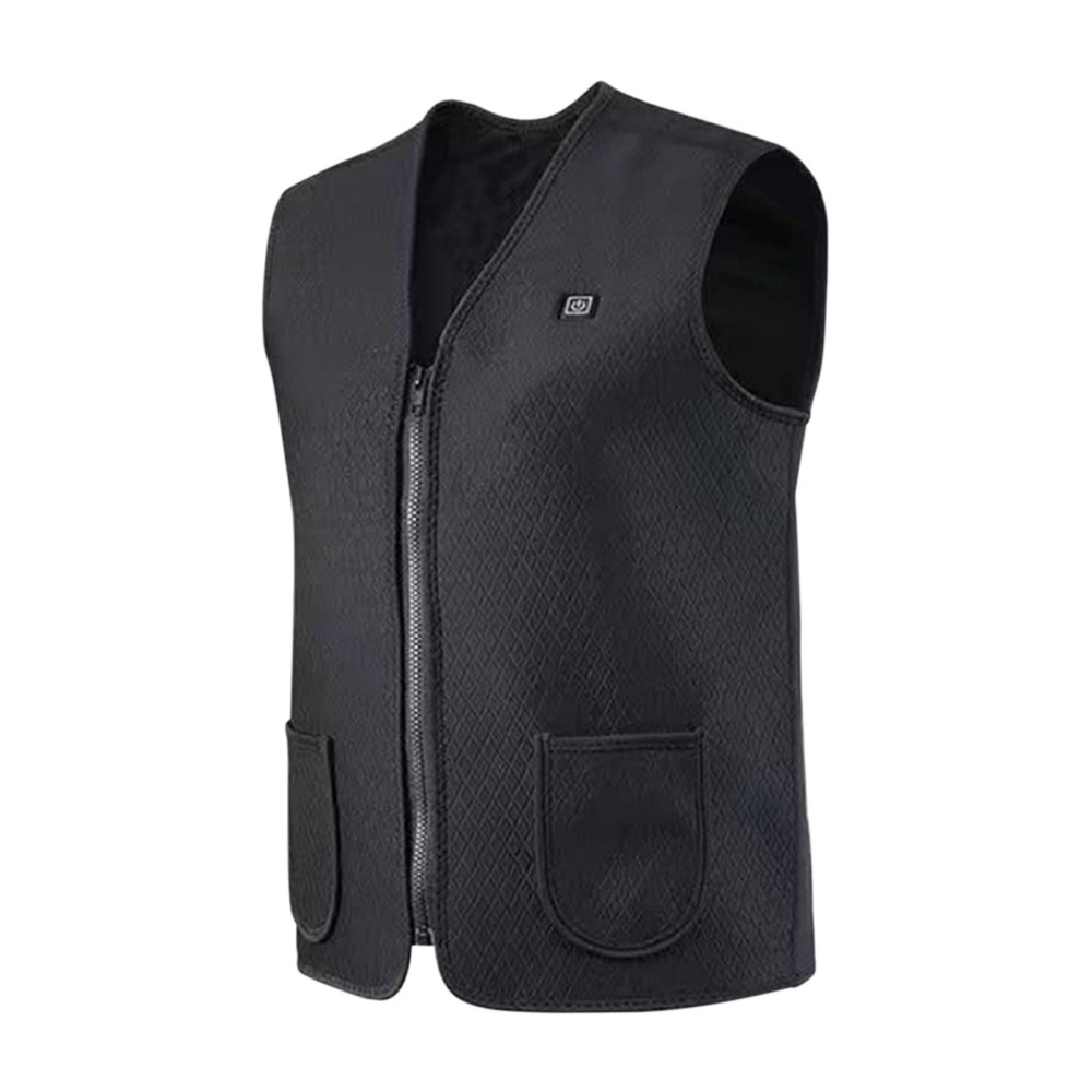 (Gr. XS) Beheizbare Winter Outdoor Weste USB Wärmejacke - Schwarz