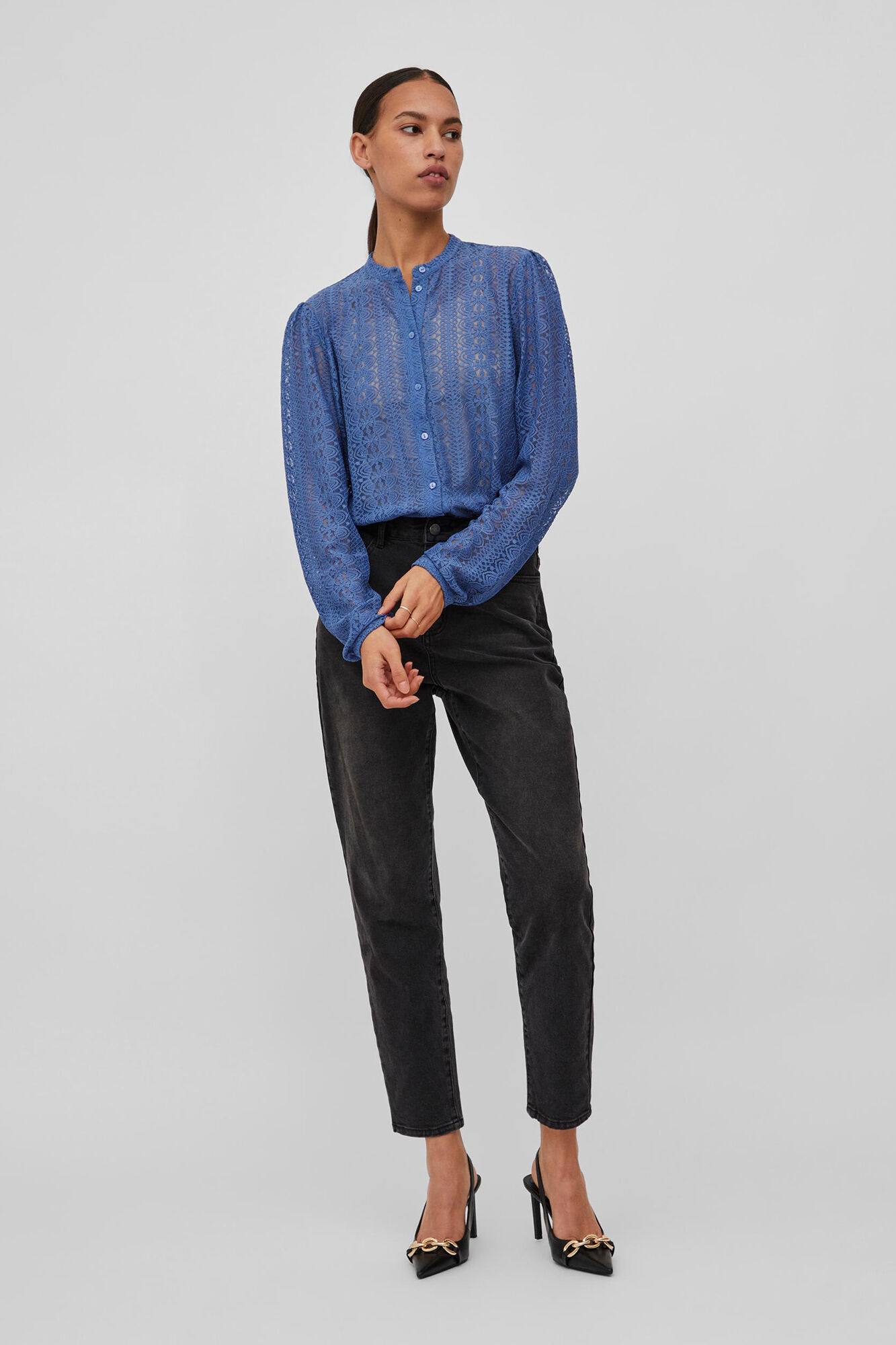 Camisa de renda - Azul