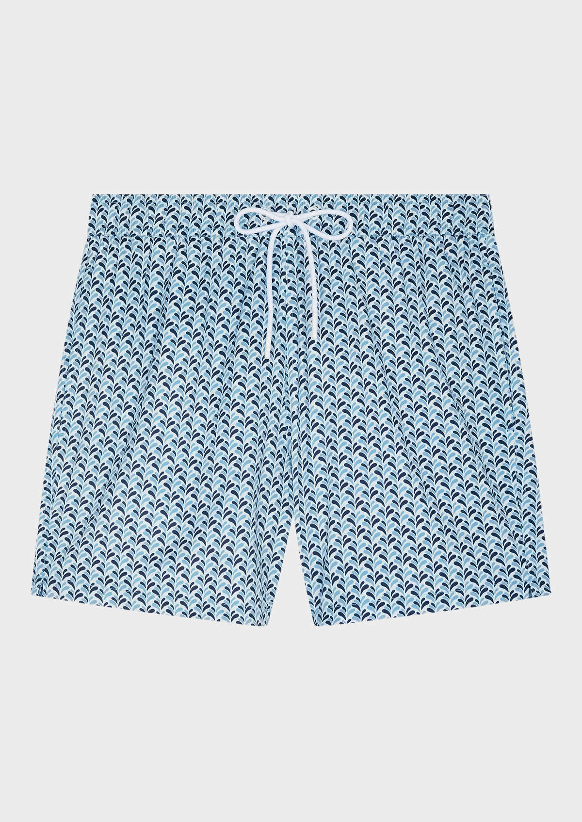 Maillot de bain blanc à motif fleuri bleu marine et bleu turquin