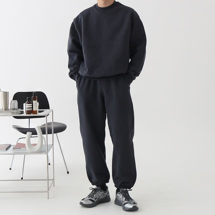 Okwano - Sweatshirt met ronde hals en effen kleur / Harembroek met gemiddelde taille