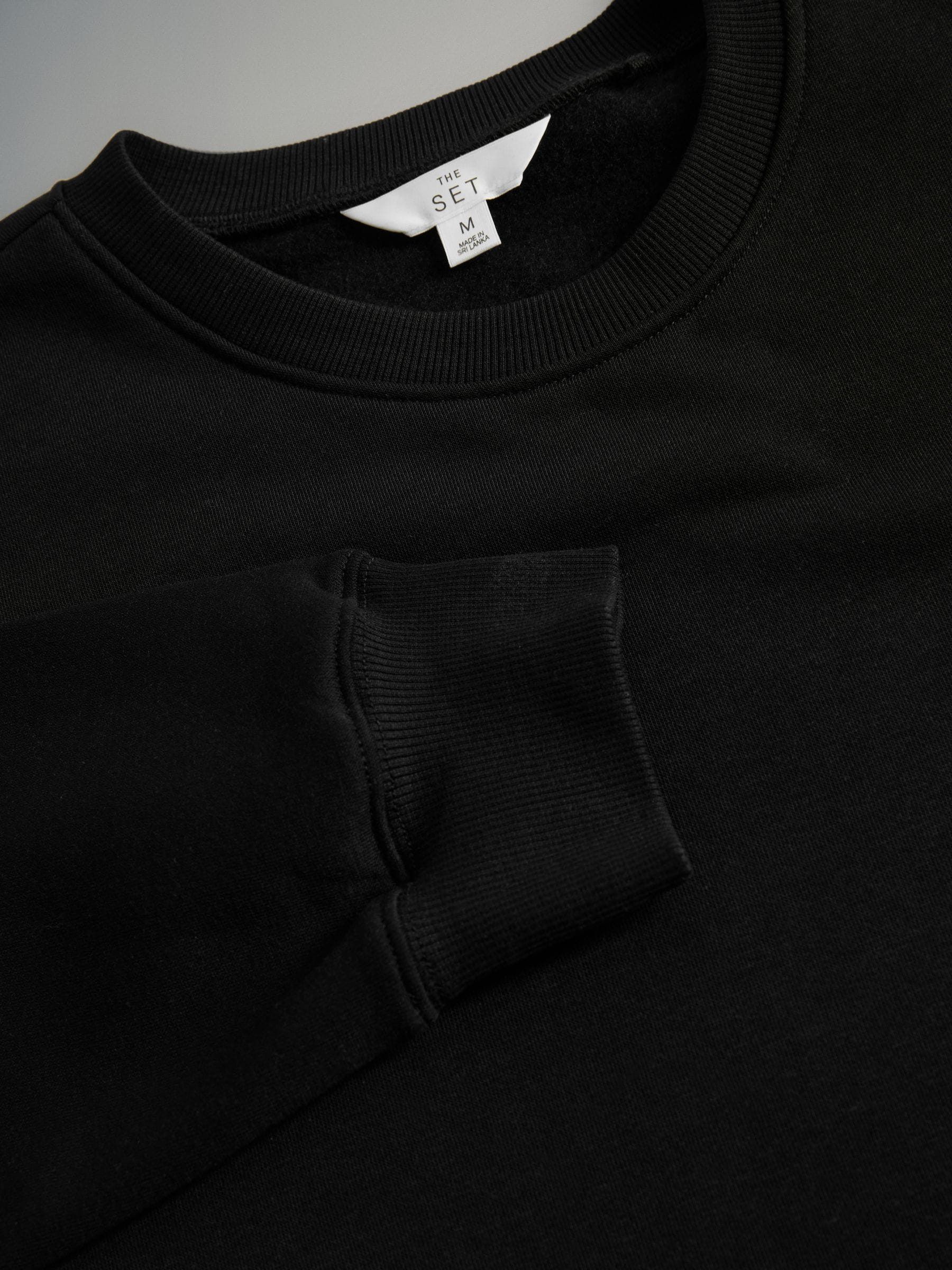 Zwart/bruin/paars/schemerig roze - The Set set van 4 ruimvallende sweatshirts met ronde hals