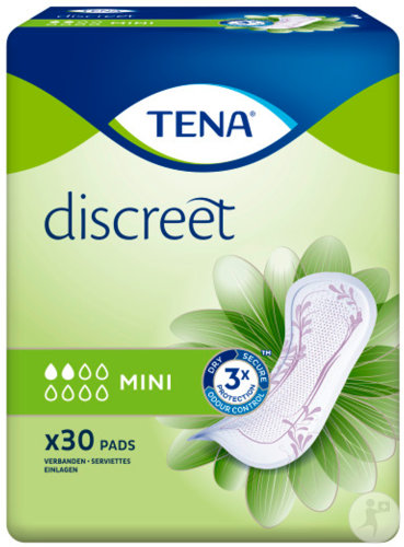 Tena Discreet Mini Protège-Slips Fuites Urinaires Légères 30 Pièces