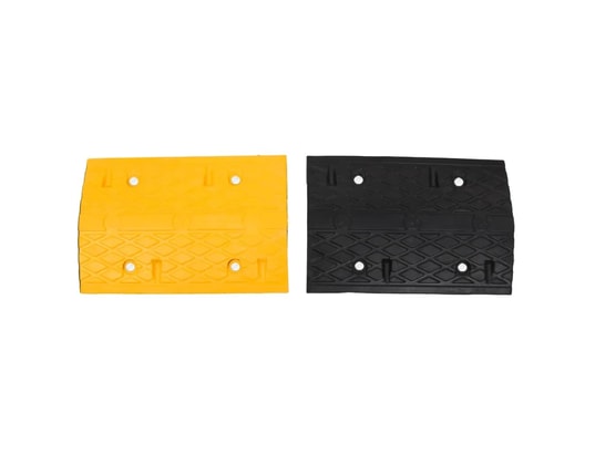 VIDAXL - Ralentisseurs 3 pcs jaune et noir 97x32,5x4 cm caoutchouc