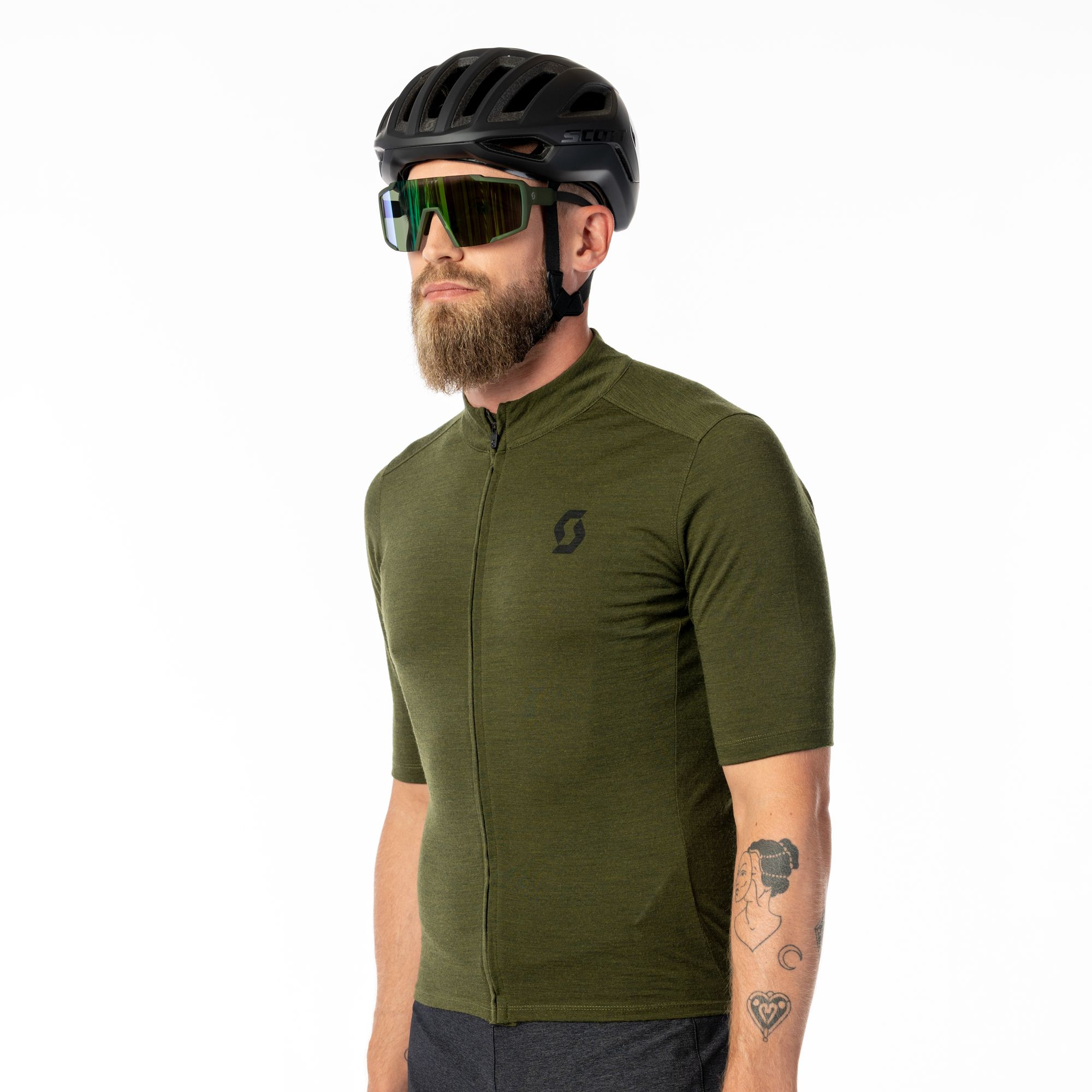 SCOTT Gravel Merino Kortærmet Jersey Grøn