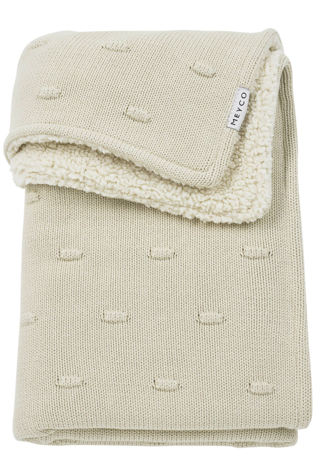 reversible ledikantdeken Knots met teddy beige
