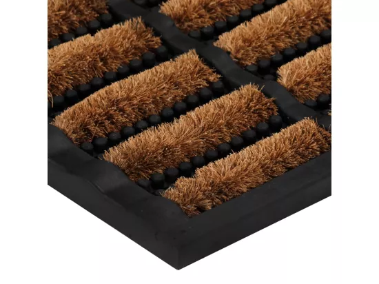 Paillasson rectangulaire 45x75 cm caoutchouc et fibre de coco