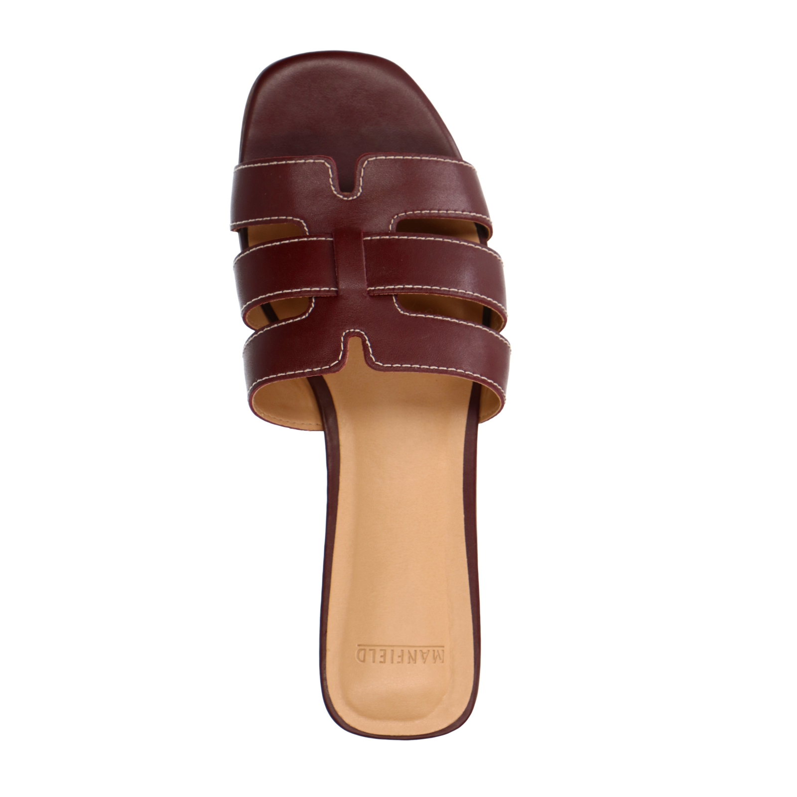 Bordeaux rode leren slippers