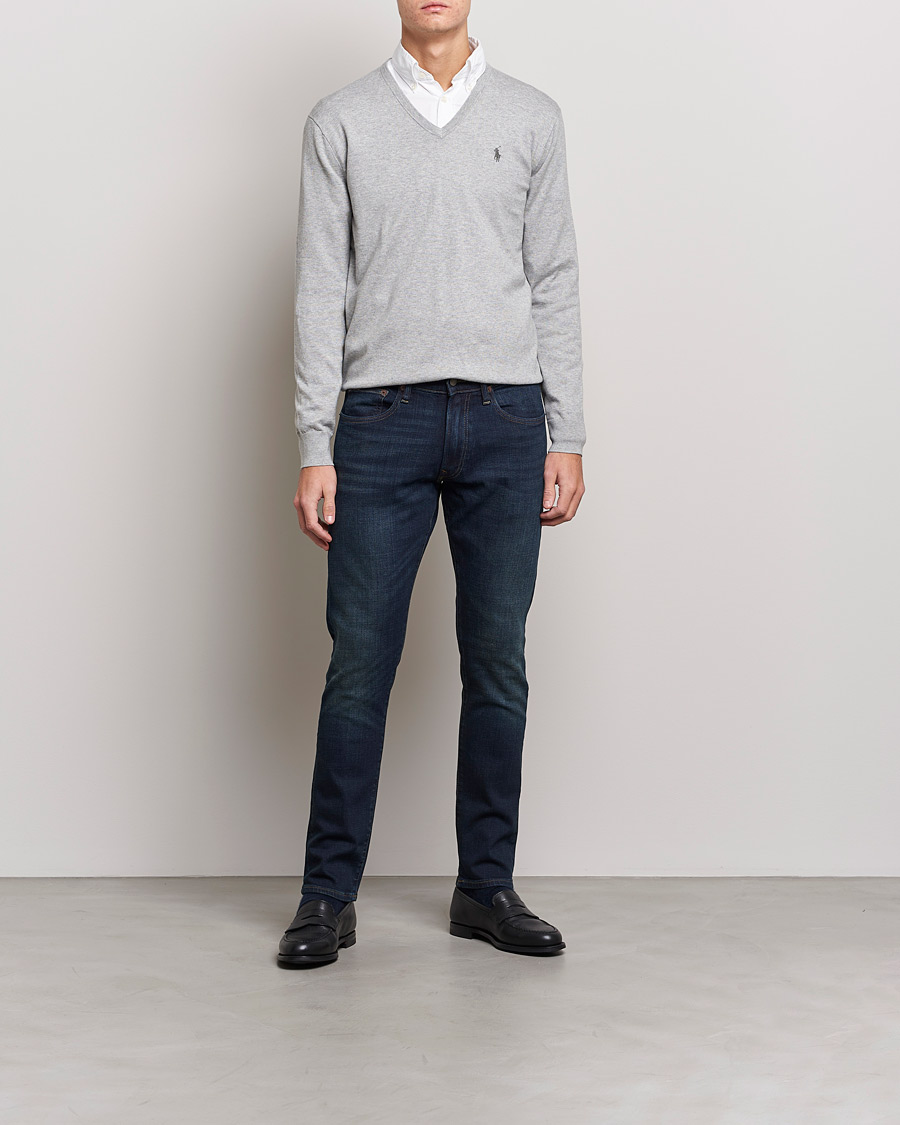 Polo Ralph Lauren Pima Cotton V-neck Pullover Andover Heather