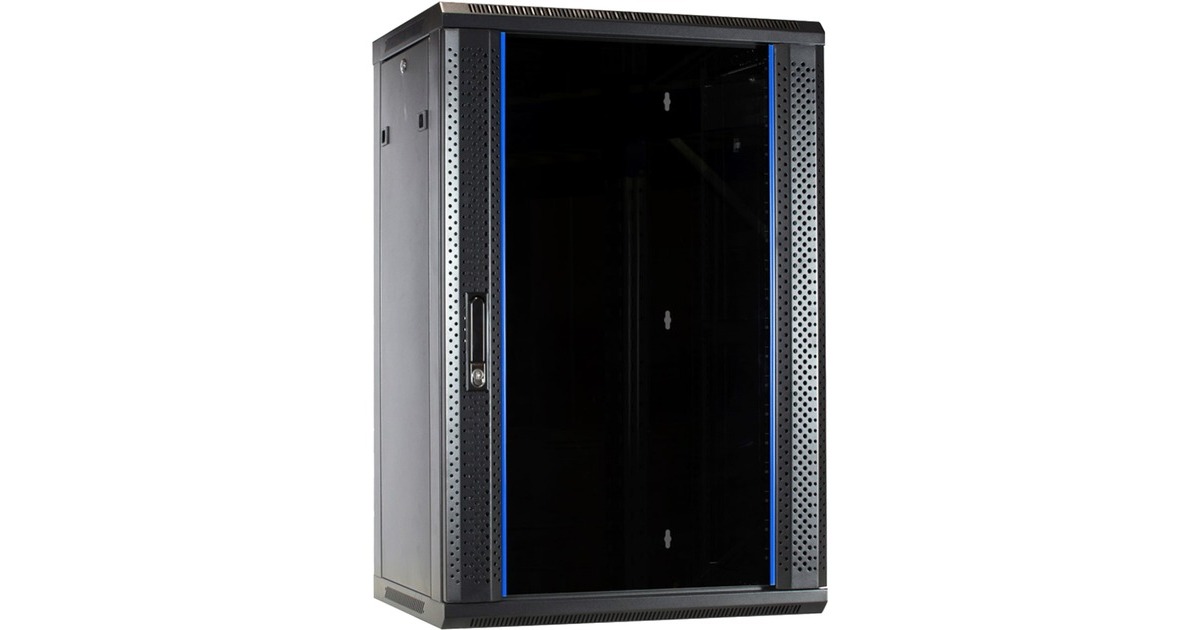 DSI18U wandkast met glazen deur - DS6418 server rack  (Zwart, 600 x 450 x 900mm)