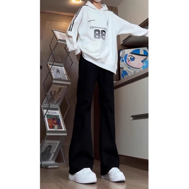 Kimeya - Mid Rise Plain Flared Jeans