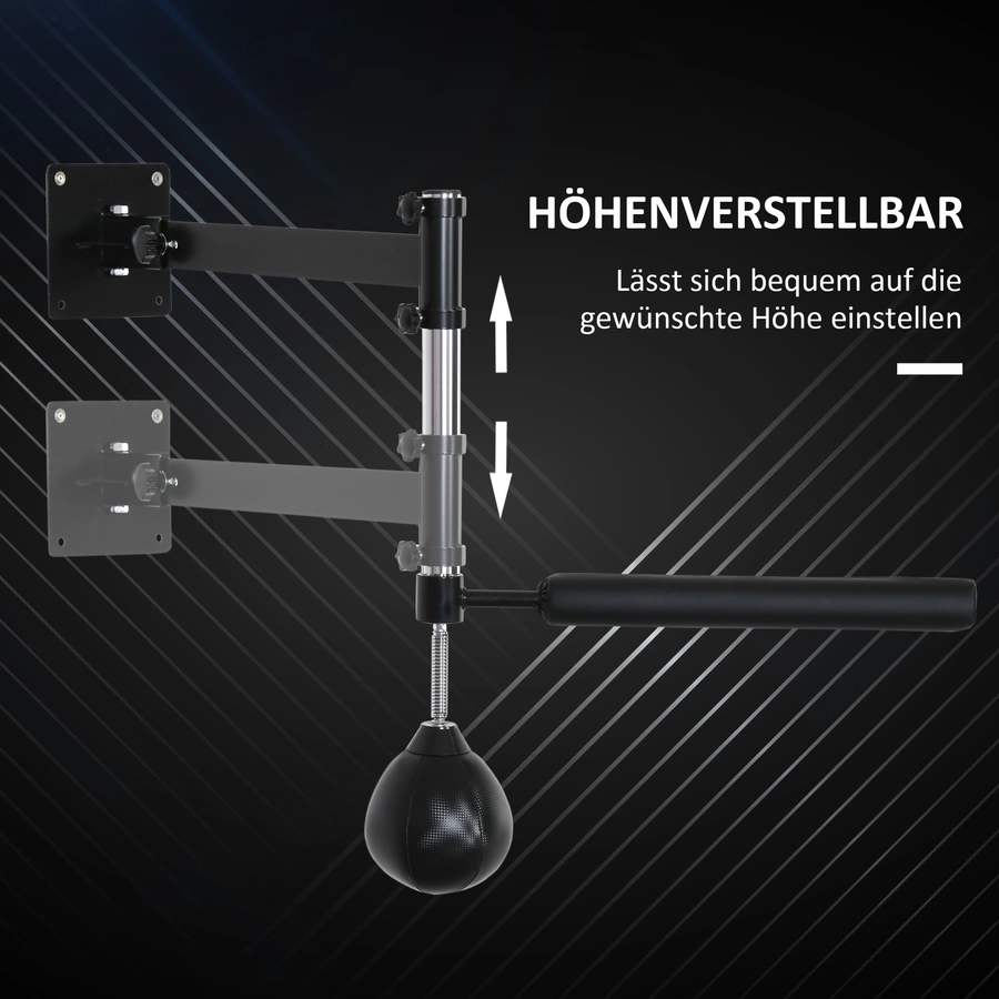 HOMCOM Speedboxen-Trainer mit Reflexstange schwarz