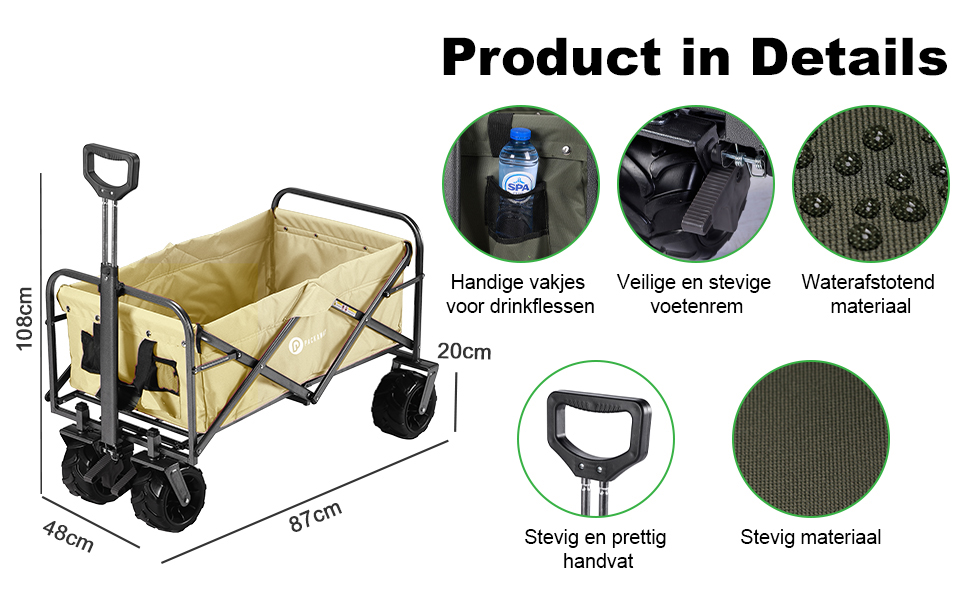 Packaway XL opvouwbare bolderkar - Taupe
