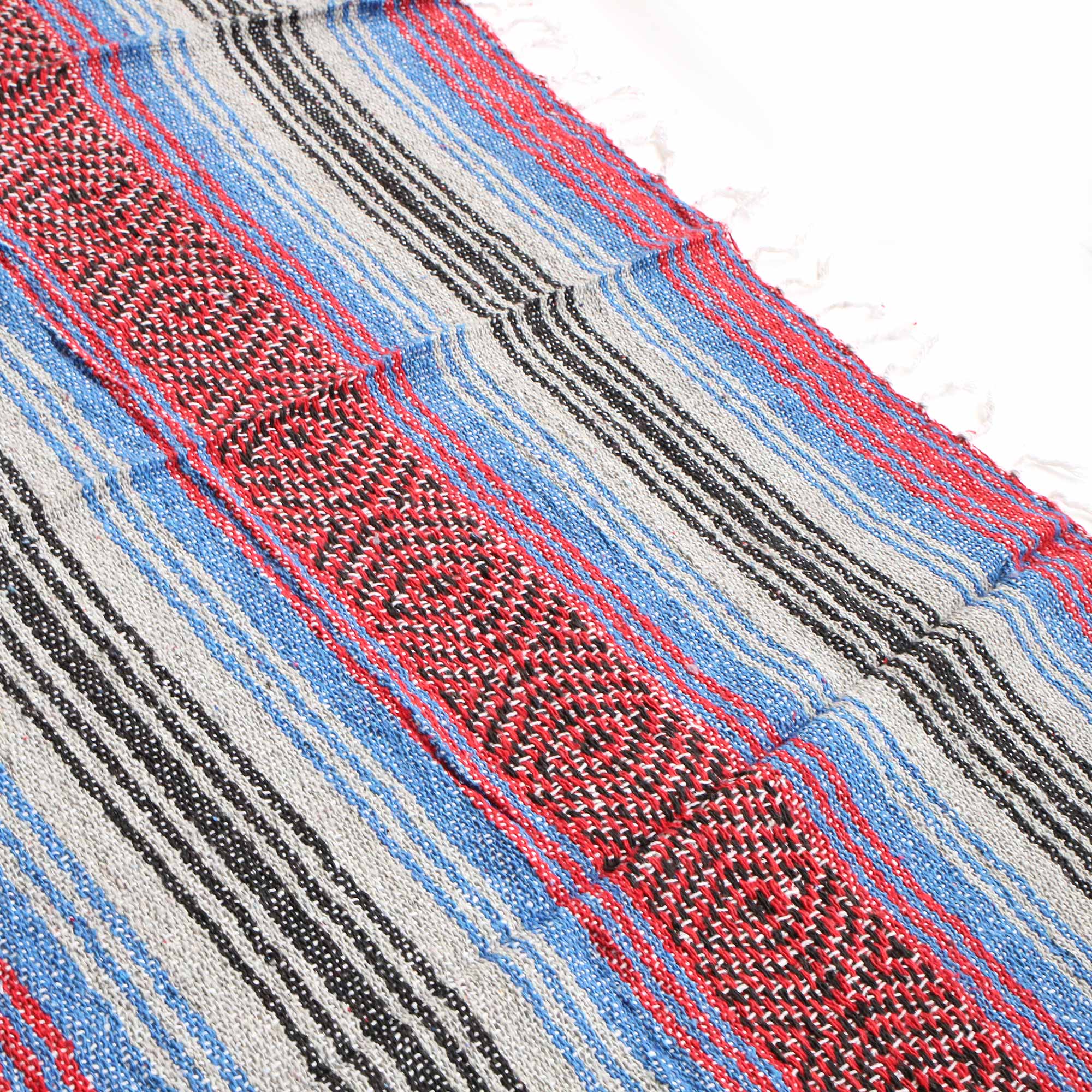 Decke gestreift rot/blau, B 175-200 cm, L 140 cm von fischer's lagerhaus