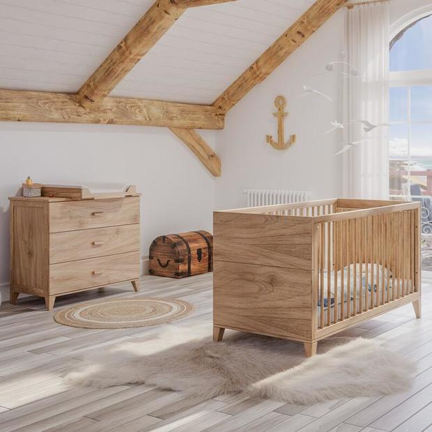 Chambre DUO Lit 70x140 + Commode NAÏA BOIS Naturel - THEO
