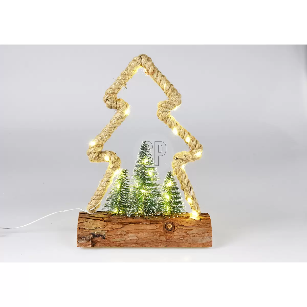 LED Figur Juteseil Bunt
