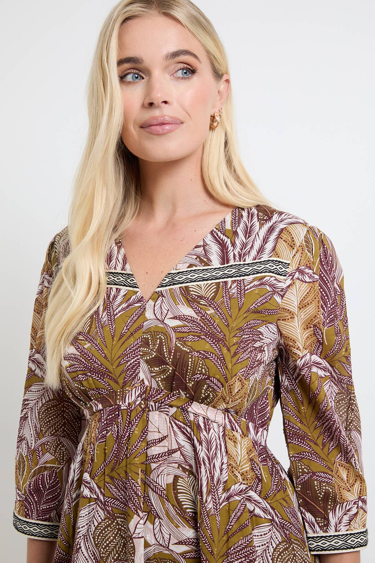 Wallis Robe Midi Tropicale En Coton D'été Petite