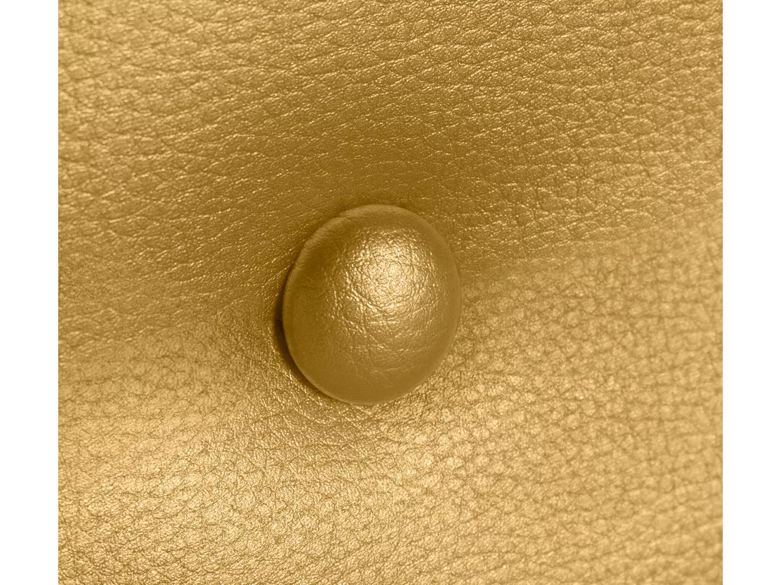 DHOME Tête de lit simili cuir lisse avec Boutons 160x105cm avec pieds Lits 150/160 - Doré
