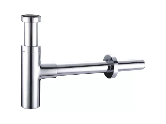 Siphon lavabo design en laiton chromé