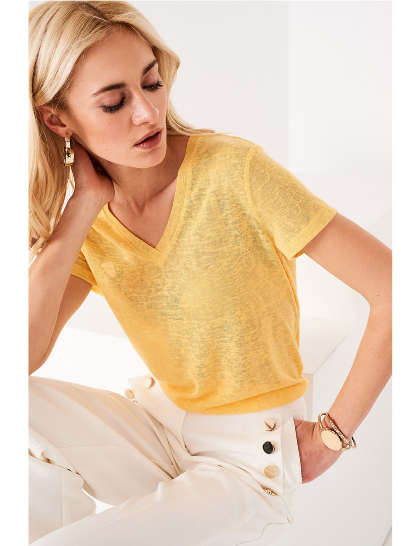 Yellow V-Neck T-Shirt