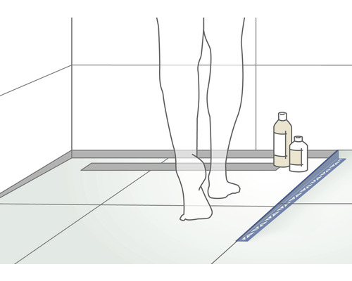 Dural Shower-GK GKR rechts aflopende wig, lengte 98 cm, hoogte 12,5 mm