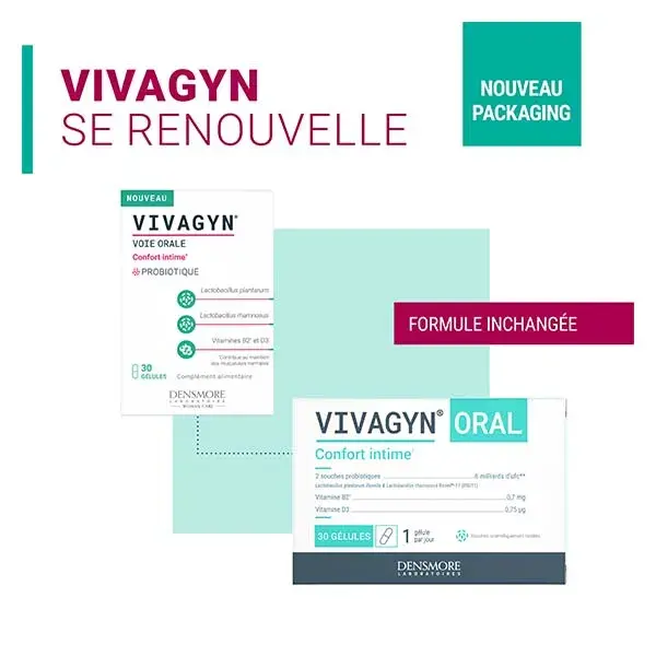 Densmore VIVAGYN ORALE - Pro biotique - Restaure l'équilibre Vaginal -1 mois