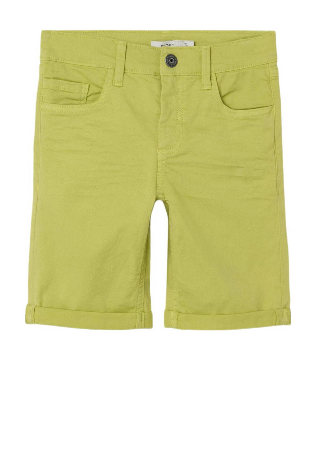 NAME IT regular fit bermuda NKMSILAS ISAK limegeel