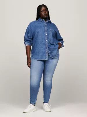 Calça jeans super skinny de cintura ultra alta Curve Melany