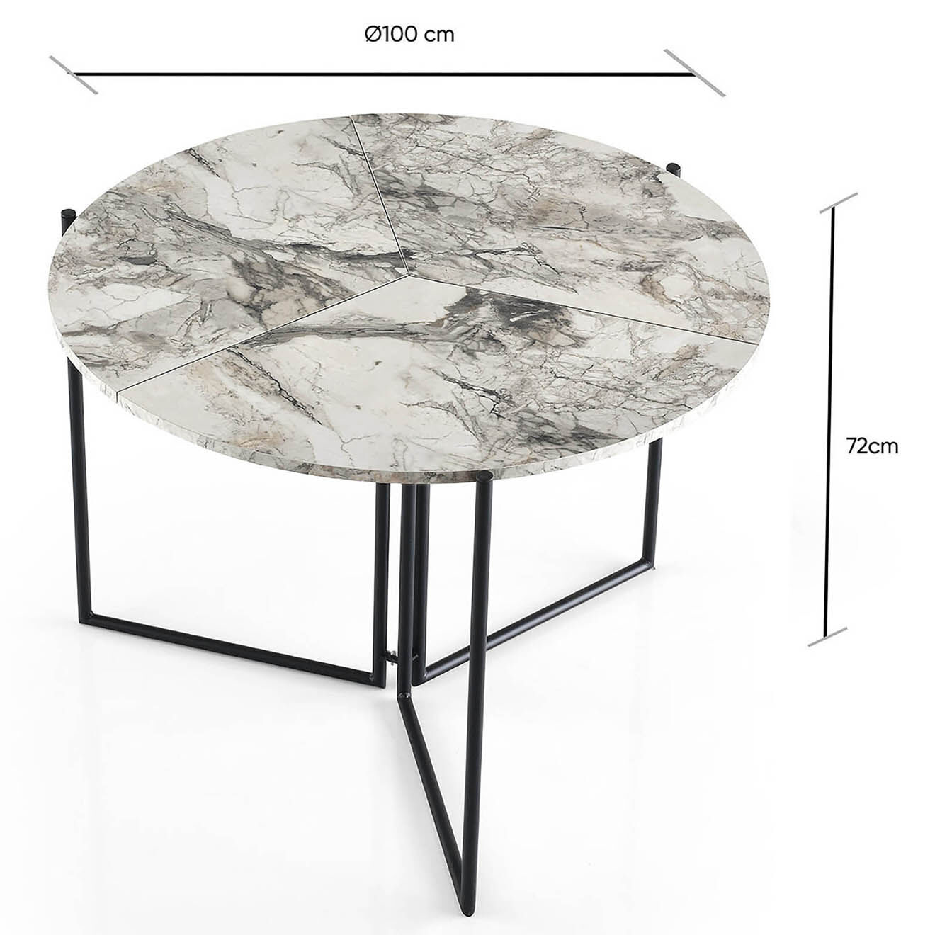 Homitis Table à manger Yaprak 1203 pin atlantique - 100x72x100 cm