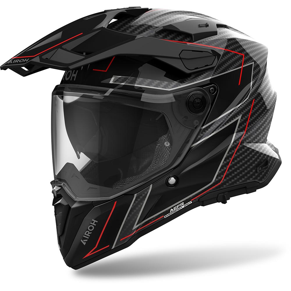 Airoh - Casque Commander 2 Carbon Stylish Carbone / Rouge / Brillant