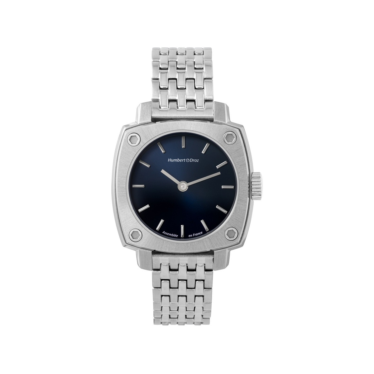 Montre HUMBERT-DROZ hd lou femme mecanique, bracelet acier argent