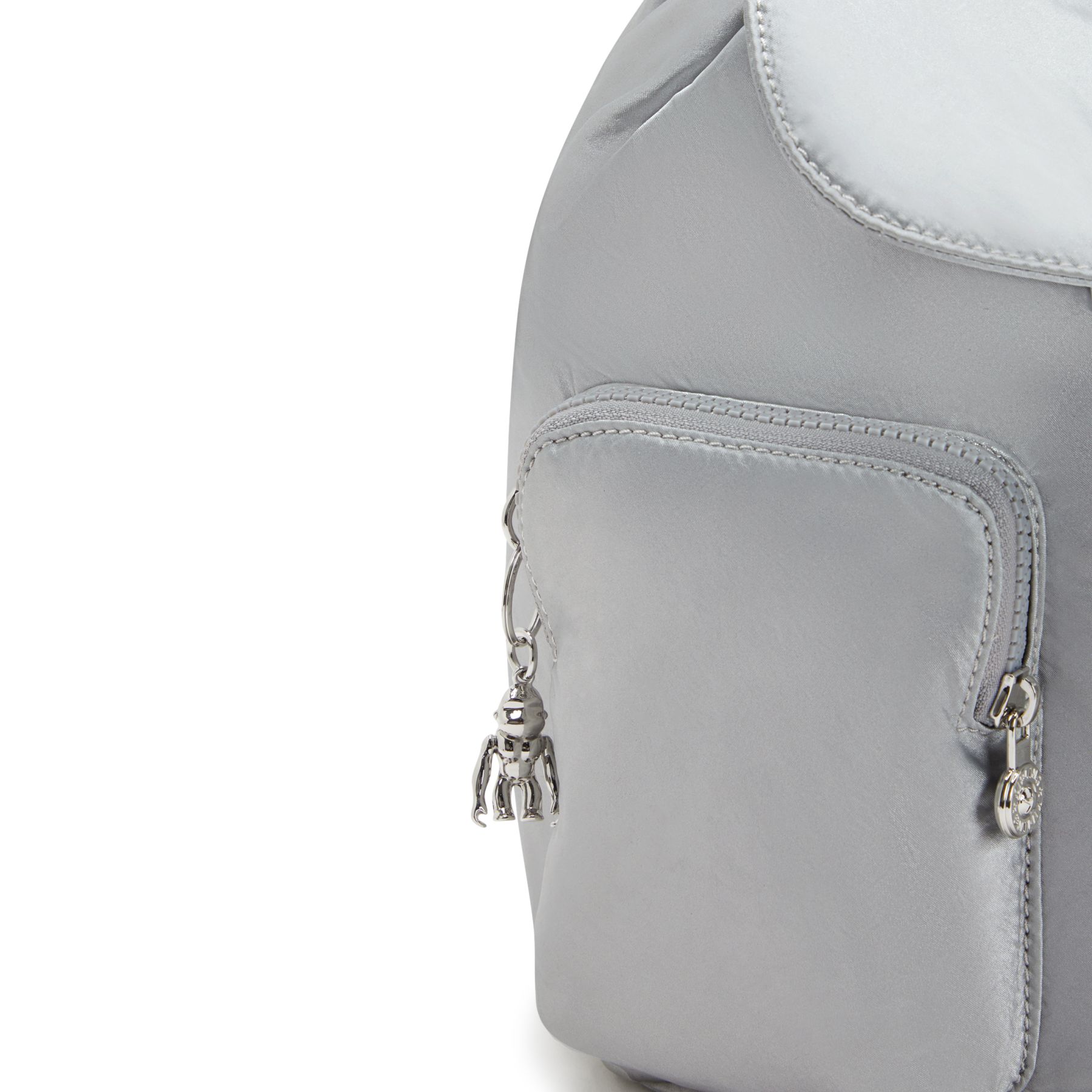 ANTO S Petit sac à dos avec cordon de serrage et poches avant - Silver Glam