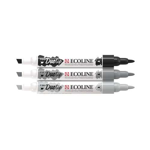 Talens ECOLINE® Duotip Marker Schwarz-Grau-Set