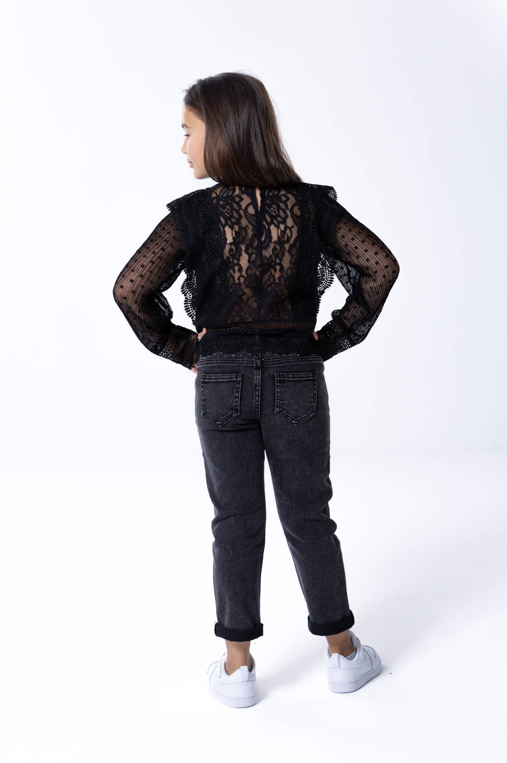 ONLY top met kant KOGELIANA zwart
