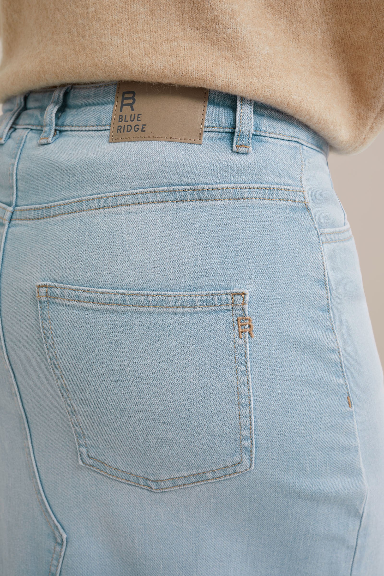 high rise denim rok Blue Ridge Lichtblauw