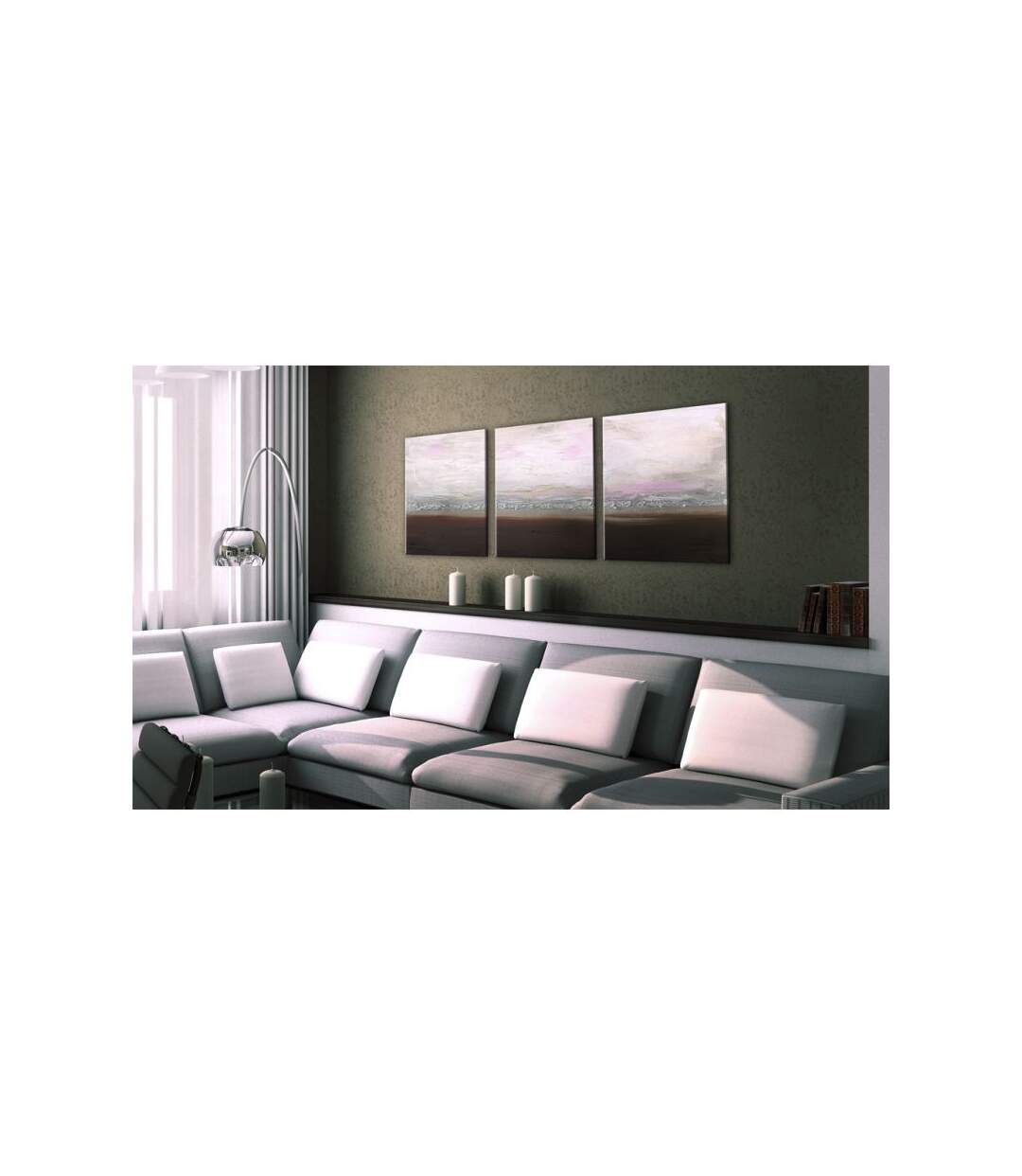 Paris Prix - Tableau Peint à La Main côte Calme 50x150cm