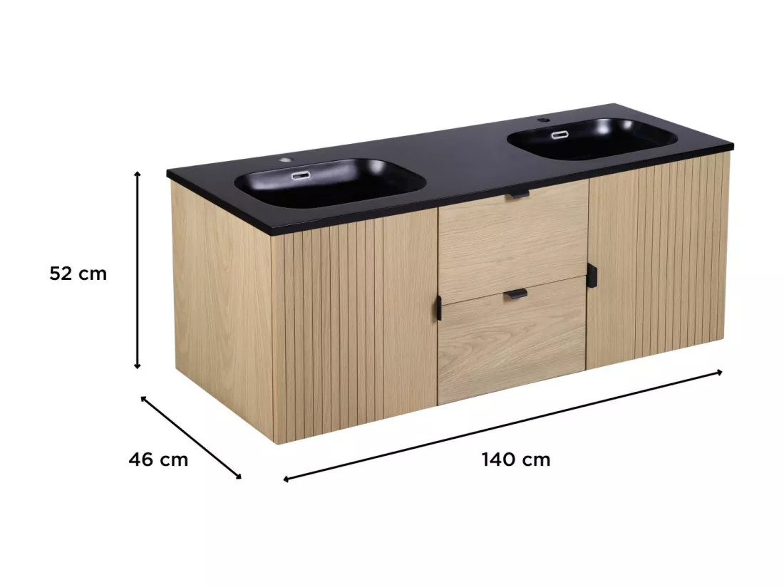 Meuble sous vasque 140 cm chêne STUDIO