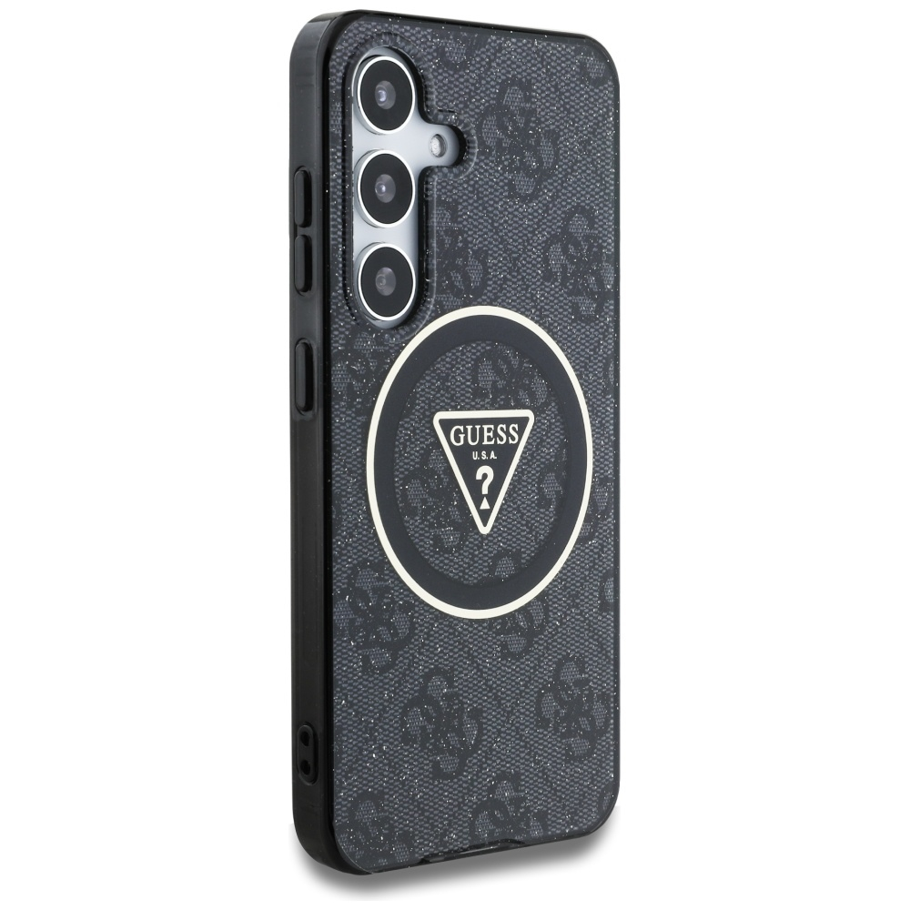 Samsung Galaxy S25 Hardcase Hülle 4G Glitter Triangle Buttons MagSafe-Modul (GUHMS25SHG4PRTGK) - Schwarz