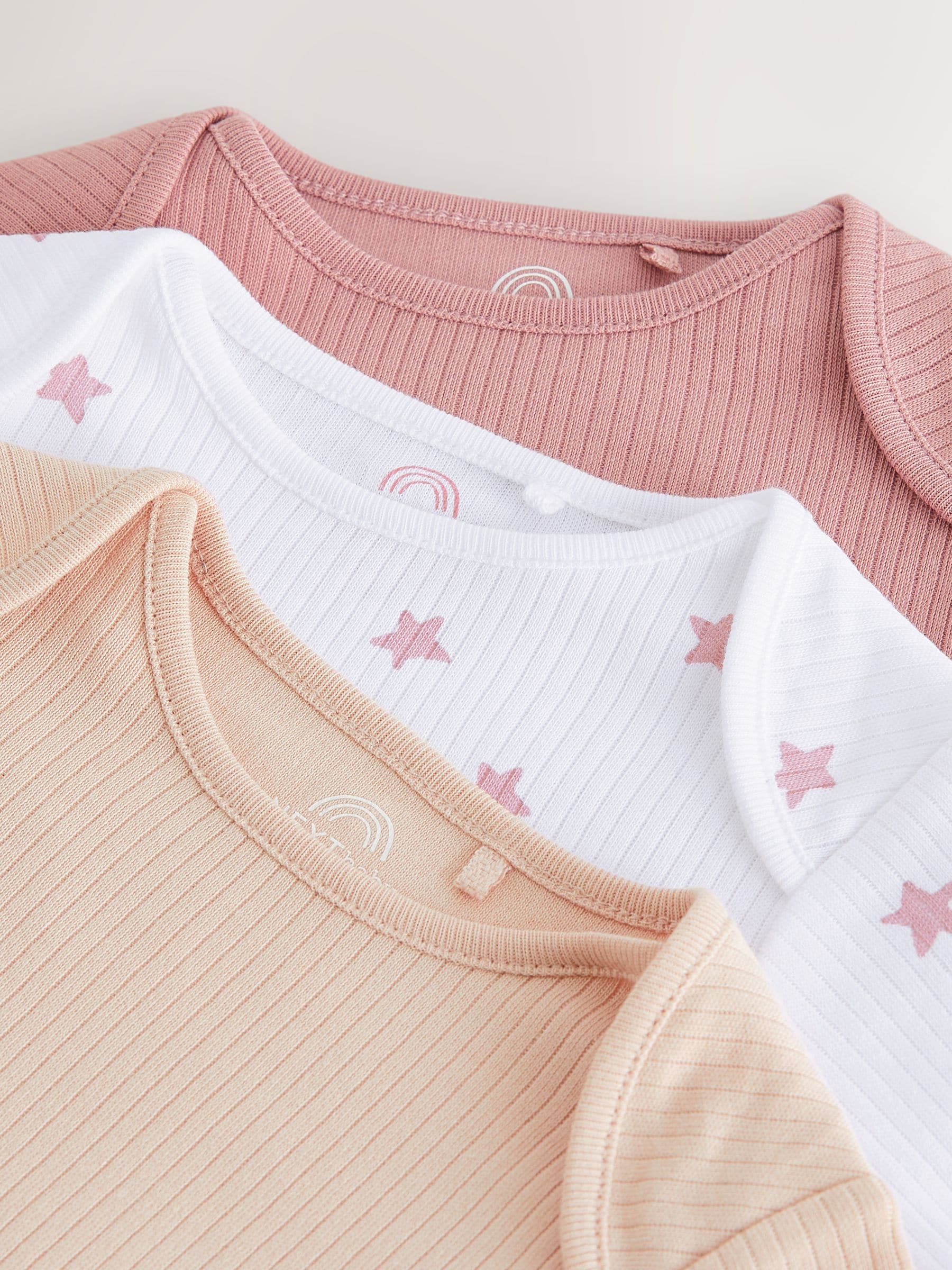 Roze - 3 Pack Hip Dysplasia Long Sleeve Baby Bodysuits