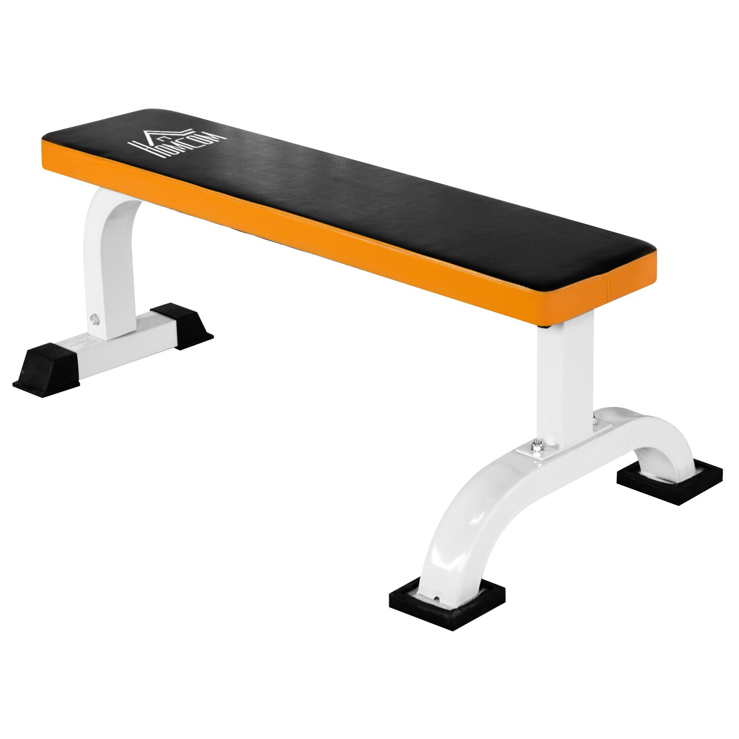 HOMCOM Hantelbank rutschfest schwarz, weiß, orange 110 x 58,5 x 40 cm (LxBxH)