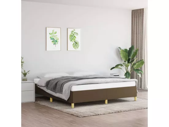 Sommier à lattes de lit Marron foncé 160x200 cm Tissu