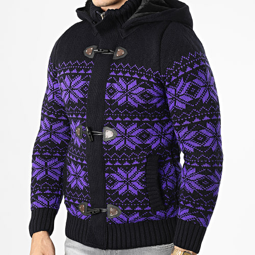 Gilet Capuche 3001 Bleu Marine Violet