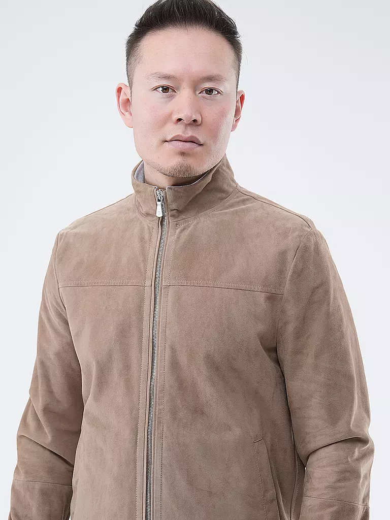 ELEVENTY Lederjacke hellbraun